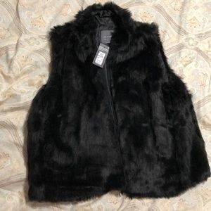 Black Faux Fur Vest